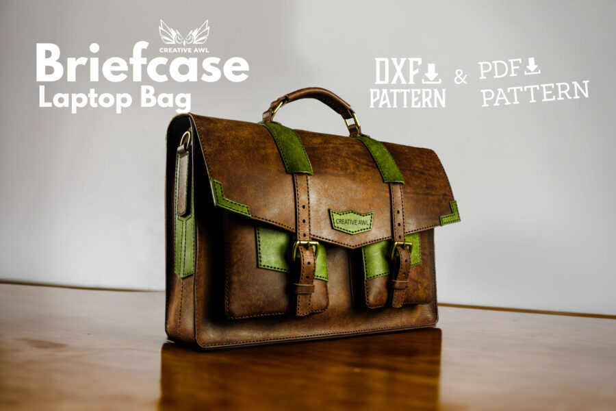 Briefcase Laptop Bag [PDF & DXF pattern] - Creative Awl Studio